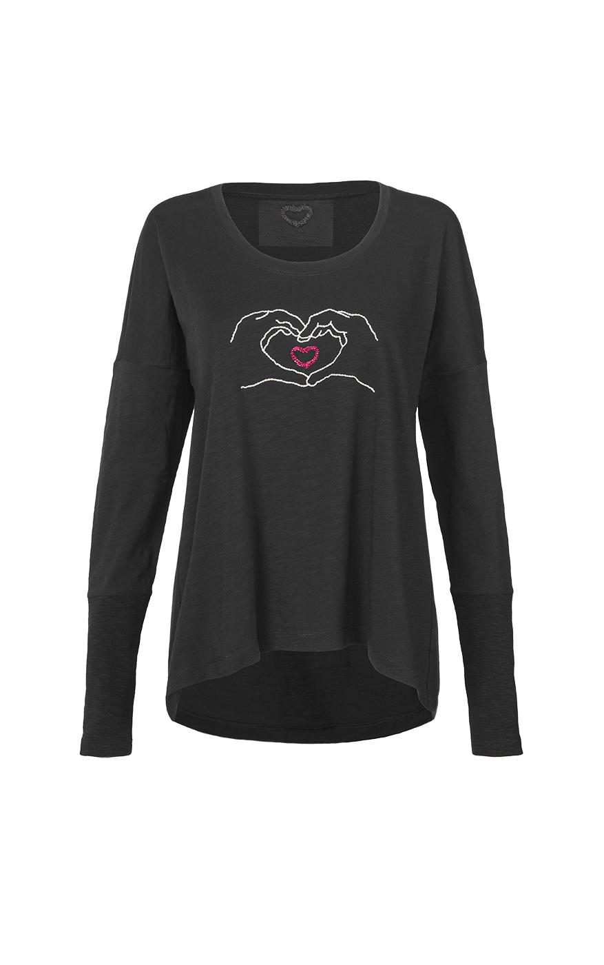 Love You Tee in Black Front