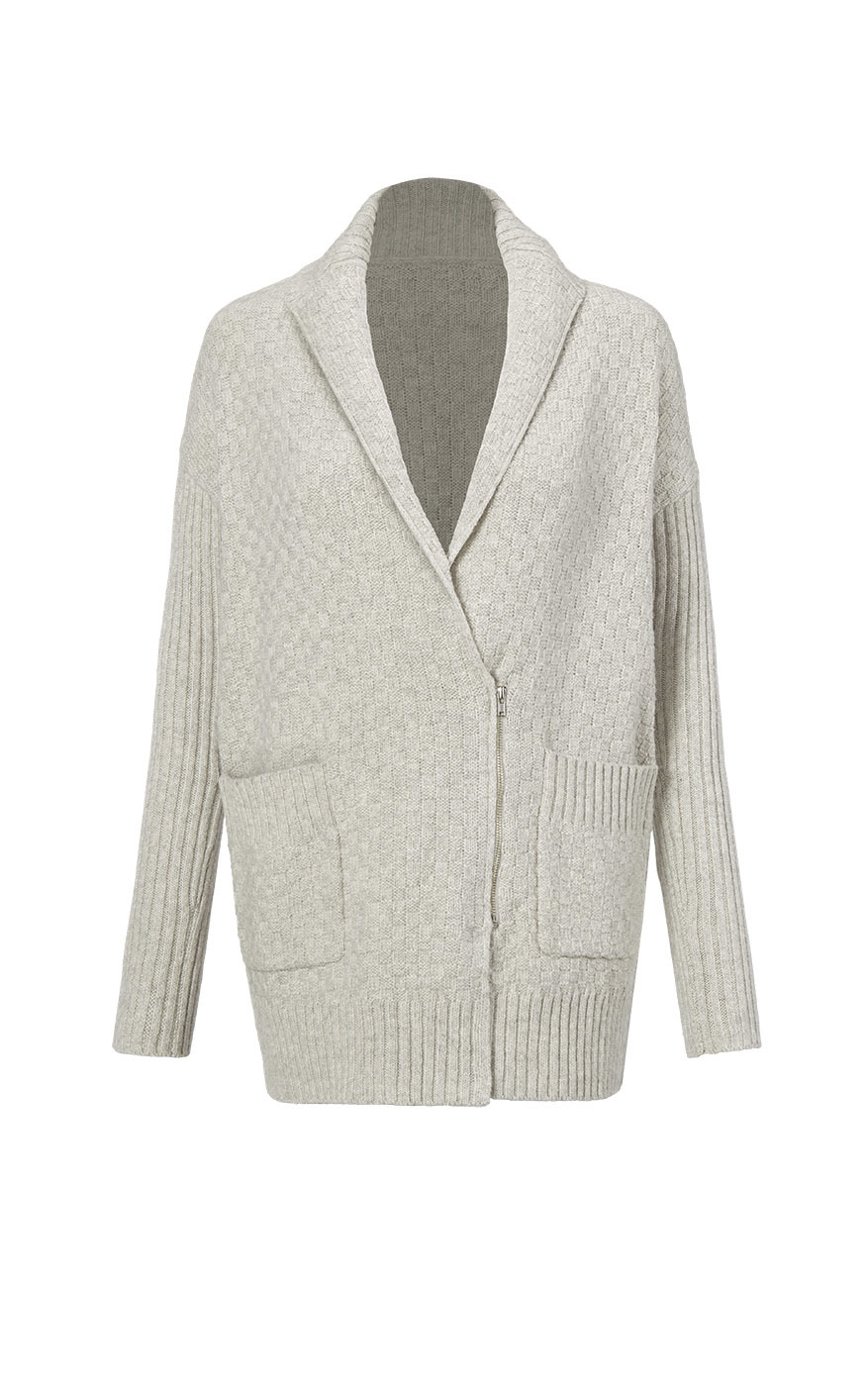 Zip-Up Shawl Collar Cardigan - Women - Ready-to-Wear