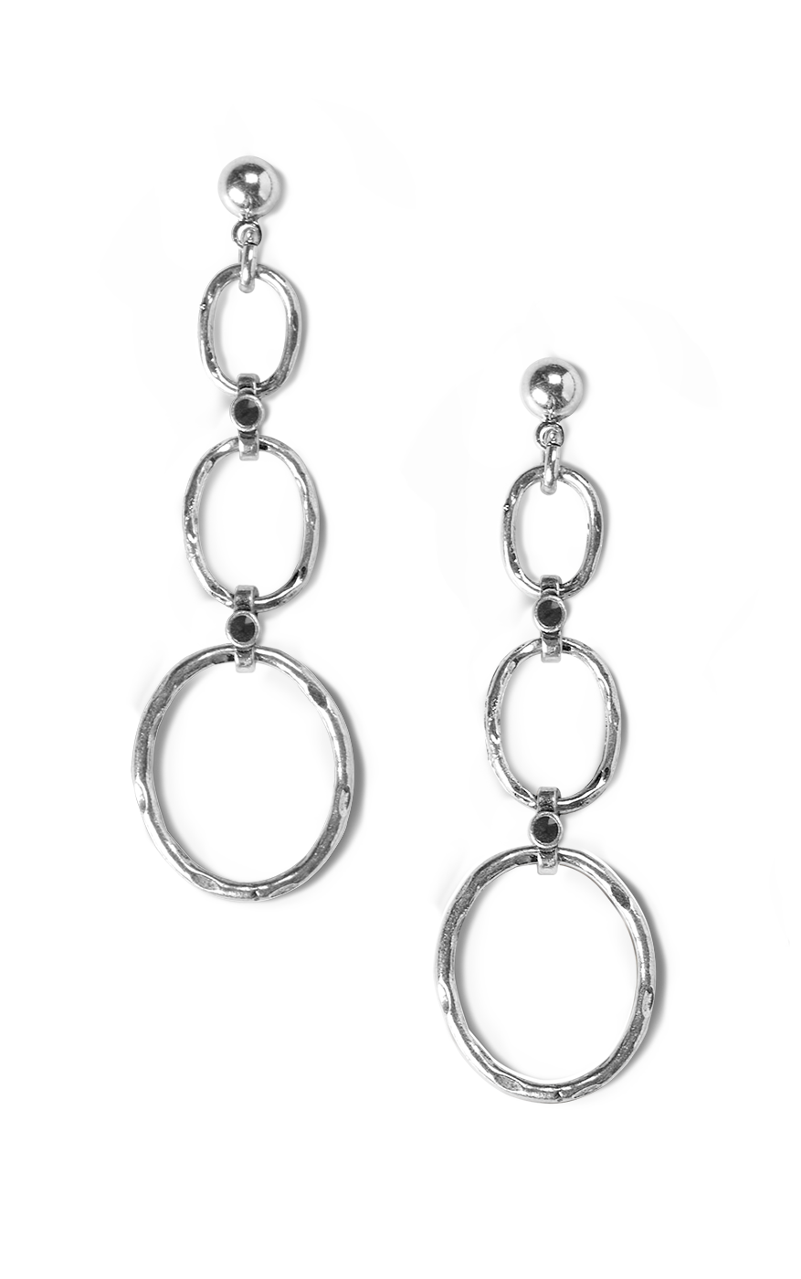Silver Oval Chained Earrings, Matching Set | cabi Spring 2024