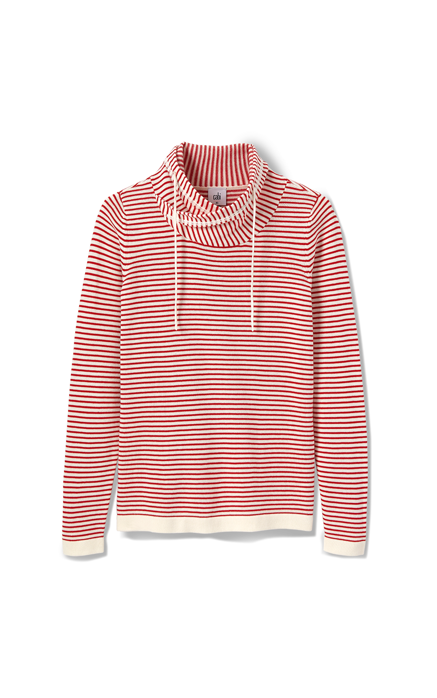 NWT Cabi Spring 2024 Ringmaster Pullover Red and White #6447, Free Shipping