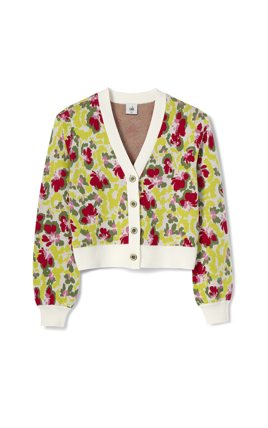 Multi Color Floral Cropped Cardigan | cabi Spring 2024