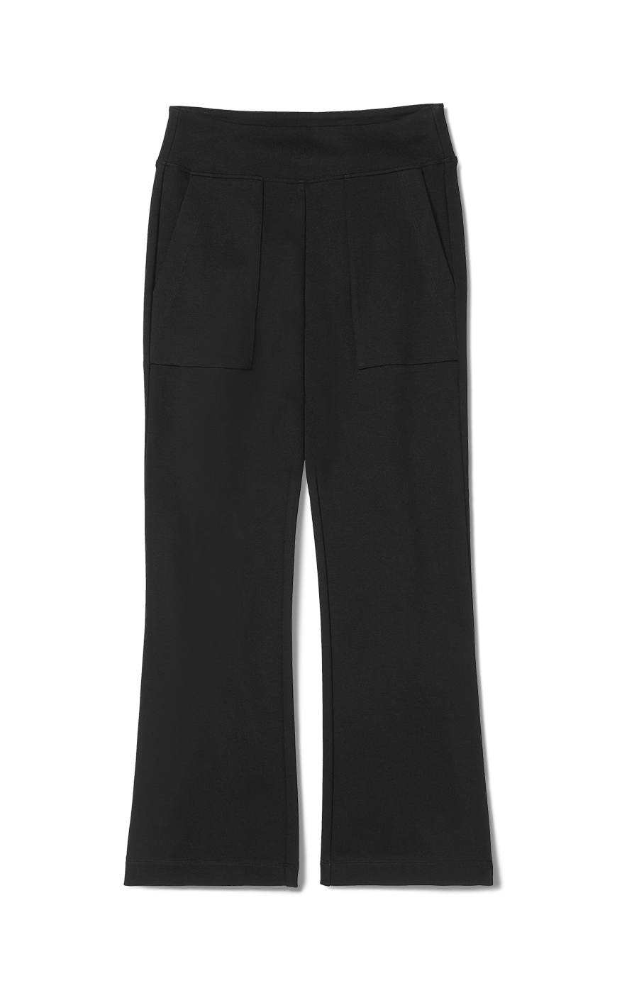 Black Flared High Rise Stretchy Pants