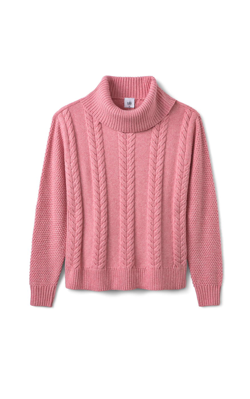 Women's Pink Turtleneck Sweater
