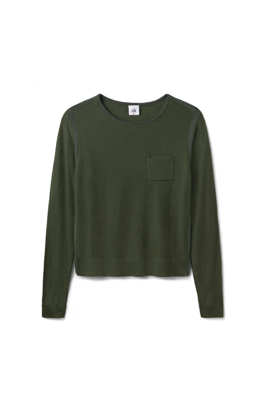 Women's Green Crew Neck Sweater Tee